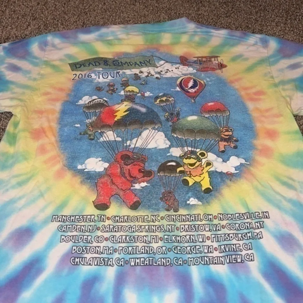 Dead and Company‎ Tour Teddy Print Airplane 2016 Tie Dye T-Shirt Tee Small